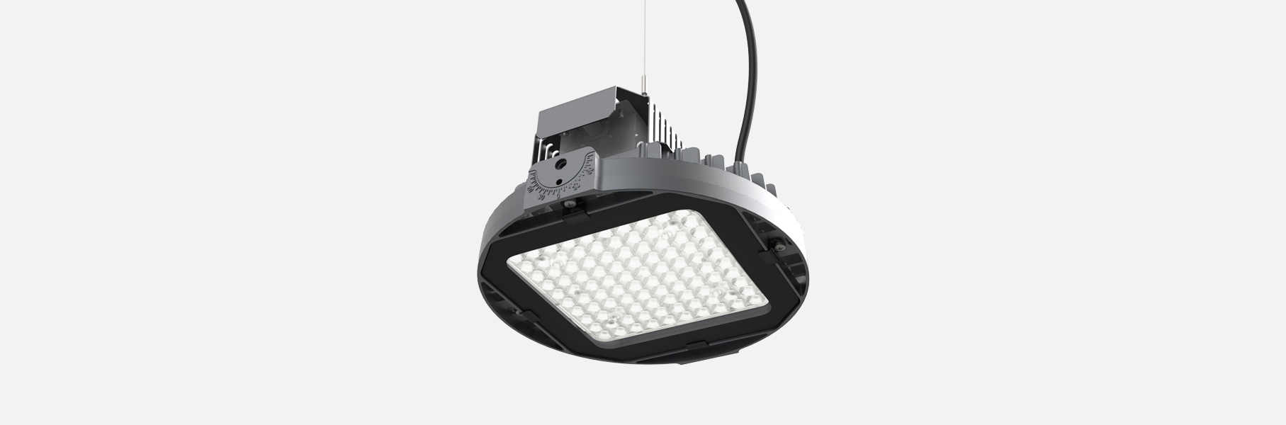 Lanzini luminária LED suspensa T10 industrial armazéns grandes alturas Portugal
