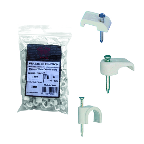 Lapafil grapas fixação cabo elétrico plano paralelo redondo embalagem bolsa Portugal